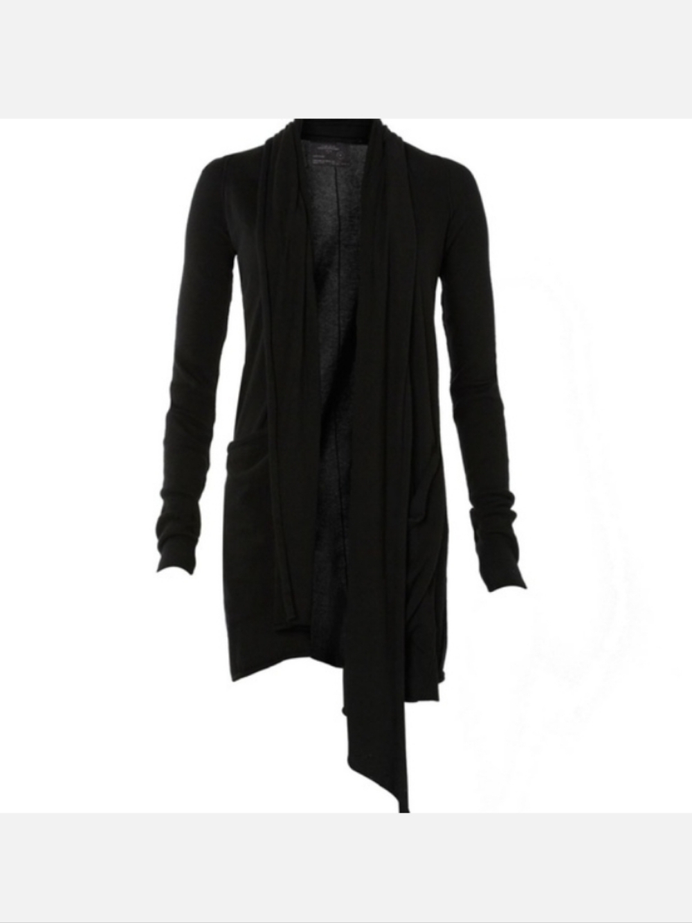 Allsaints Women's Cerulean Black Assymetrical Cardigan Sweater Sz 2 US